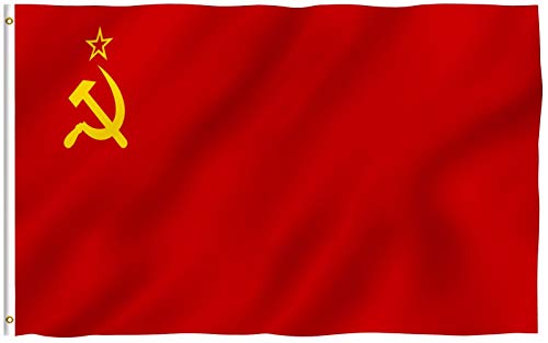 ANLEY Fly Breeze Bandera de la Unión Soviética de 3x5 pies, color vivo, cabecera de lona y doble costura, banderas nacionales de la Unión de Repúblicas Socialistas Soviéticas con ojales de latón
