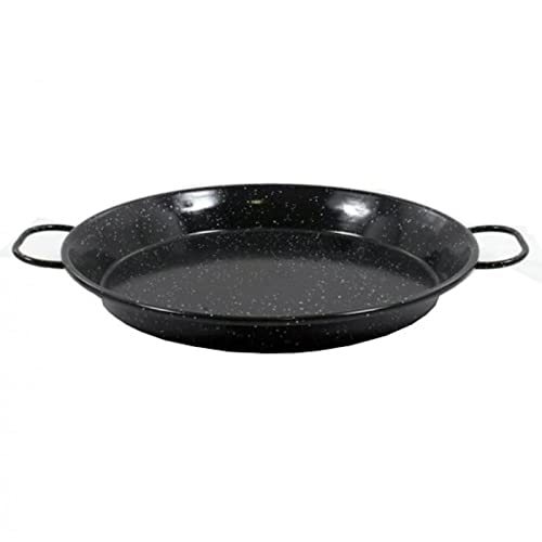 Acan Paellera valenciana esmaltada 50 cm, 14 raciones, color negro, cocinar arroces, apta para gas, vitrocerámica, cocina eléctrica y lavavajillas
