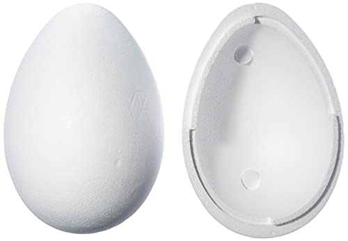 Rayher Huevo de Pascua para decorar, 30 cm, 2 mitades, de poliestireno, para rellenar, 3317100