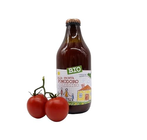 Tesori Di Sicilia Salsa de Tomate Cherry Ready, Condimento Listo para Pasta sólo para escaldar 330g