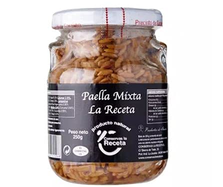La Receta Paella Española (Mariscos) 250g - El plato español más internacional, ahora listo para comer. 100% Natural