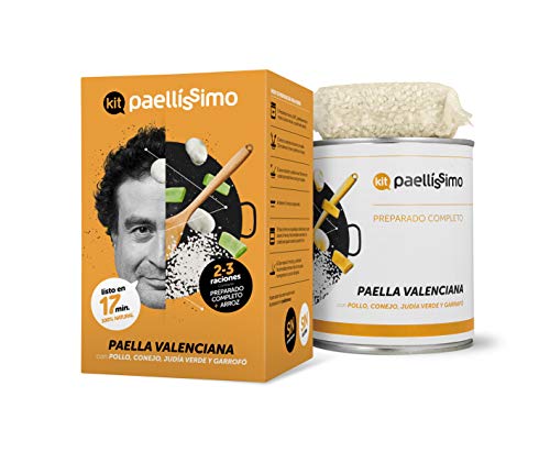 Paellissimo - Kit Preparado para Paella Valenciana, Receta Tradicional Artesana | Plato Precocinado Casero 100% Natural y Sin Gluten | 2-3 Personas | 1 Unidad