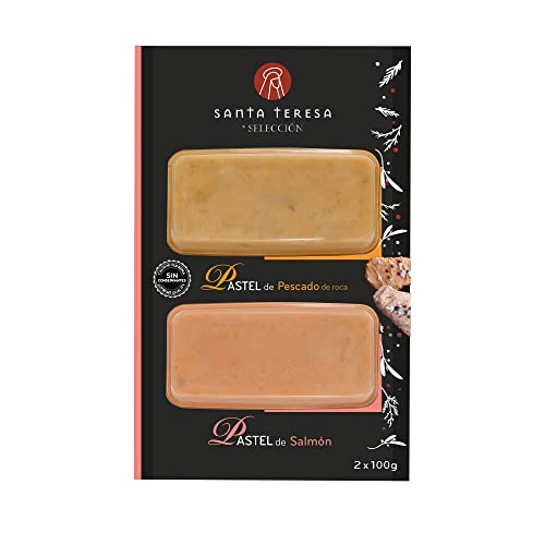 Santa Teresa - Bipack Pastel de Pescado de Roca + Pastel de Salmón. 100% Natural, Elaborado Artesanalmente Sin Aditivos, Sin Conservantes Y Sin Gluten. 200g