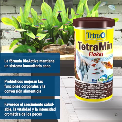 TetraMin Flakes Alimento para peces en forma de escamas, para peces sanos y aguas claras, 500 ml