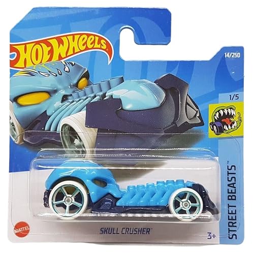 Hot Wheels - Scull Crusher - Street Beasts 1/5 - HCW75 - Short Card - Azul claro - Mattel 2022